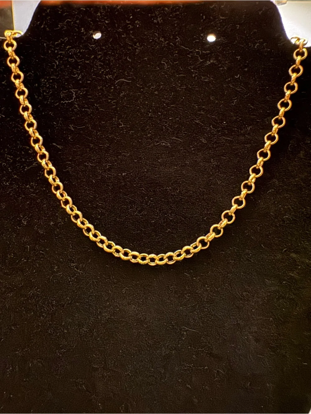 Gold Rolo Link Necklace Adjustable 18”